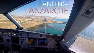 CockpitSeries Airbus A319 Landing in Lanzarote Airport [upl. by Yarrum]