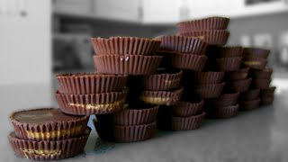 32 Reeses Peanut Butter Cups Eaten in 1 Minute [upl. by Naltiak489]