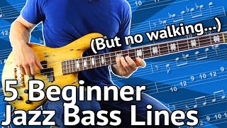 5 BeginnerFriendly JAZZ Bass Lines Guaranteed To Impress [upl. by Noseyt]