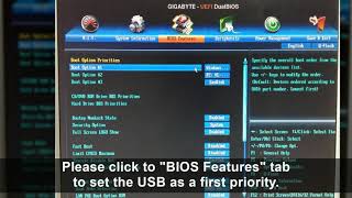 USB Booting on GIGABYTE Mainboard [upl. by Luing]