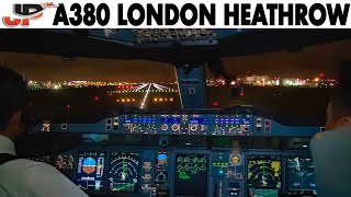 Piloting AIRBUS A380 out of London Heathrow  Cockpit Views [upl. by Kelwin]