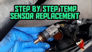 COOLANT TEMPREATURE SENSOR REPLACEMENT VW [upl. by Rosemare444]