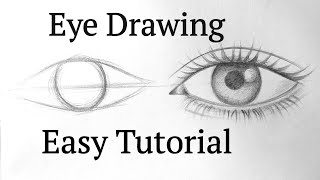 How to draw an eyeeyes easy step by step for beginners Eye drawing easy tutorial with pencil basics [upl. by Nelra964]