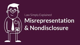 Misrepresentation and Nondisclosure  Contracts  Defenses amp Excuses [upl. by Niawtna]