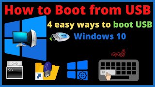 How to Boot from USB  4 easy ways to boot USB Windows 10 [upl. by Nylatsyrk]