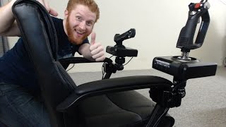 How to mount HOTAS flight sticks to an office chair for Elite Dangerous and other flight sims [upl. by Urbas]