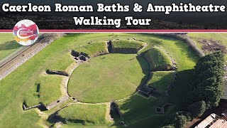 CAERLEON ROMAN BATHS amp AMPHITHEATRE WALES  Walking Tour  Pinned on Places [upl. by Llekim912]