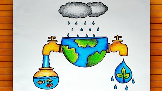 World Water Day Poster Drawing Save Water Save Life Poster Drawing  Save Water Drawing Easy [upl. by Nigel481]