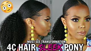 4C NATURAL HAIR SLEEK PONYTAIL STYLE FACTOR STYLING GEL DEMO  HOW TO SLICK DOWN 4C HAIR TASTEPINK [upl. by Bobette]