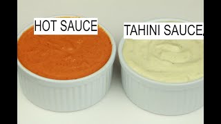 SHAWARMA SAUCERED SPICY SAUCE AND TAHINI SAUCE  HOW TO MAKE TWO TYPES OF SHAWARMA SAUCE [upl. by Hgierb]