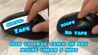 TUTORIAL How to drag click on any mouse tape and no tape [upl. by Enileqcaj]