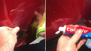 removing “small scratches” from your car with TOOTHPASTE [upl. by Anialram]