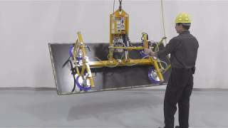 ANVER Vacuum Lifter with Powered Tilt Handling a Steel Plate [upl. by Hadihahs]