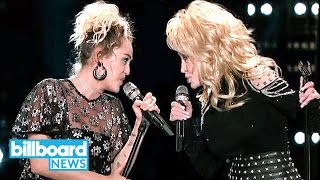 Miley Cyrus Dolly Parton amp Pentatonix Perform Jolene on The Voice  Billboard News [upl. by Nereil]