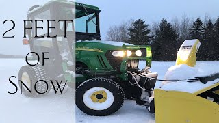 Snowblowing with the John Deere 2320 [upl. by Carrillo]