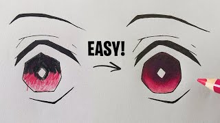 HOW TO DRAW ANIME EYES  Tanjiro Kamado  Kimetsu no Yaiba [upl. by Nybbor614]