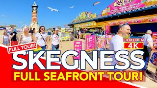 SKEGNESS  Full tour of Skegness Seafront from beach to pleasure beach and pier  4K Walk [upl. by Elledoj]