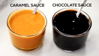 Chocolate Syrup with powder amp Caramel Sauce Recipe  2 Easy Syrups  CookingShooking [upl. by Waterman752]