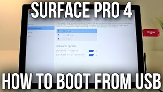 Microsoft Surface Pro 4  How To Boot From USB Media [upl. by Malvie292]