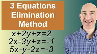 Solving Systems of 3 Equations Elimination [upl. by Hutson]