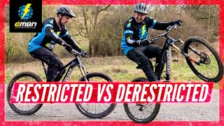 Derestricted Vs Restricted E Bike Comparison  Road Downhill Run amp Trail Loop [upl. by Pacien974]