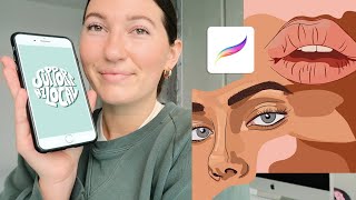 HOW TO USE PROCREATE POCKET Illustrate on your iPhone  Easy Digital Art Tutorial  Sophie Boyden [upl. by Ellatsyrc974]