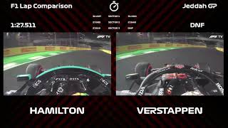 Hamilton vs Verstappen Onboard Lap Jeddah GP  Qualifying [upl. by Boru]