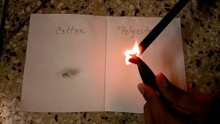 Cotton Fabric VS Polyester Fabric Test with Fire [upl. by Anstus]