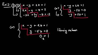 Linjära ekvationssystem del 3  Gausselimination forts exempel 3x3system [upl. by Yesrod439]