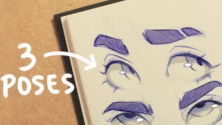 Cómo dibujo los OJOS Y CEJAS Tutorial [upl. by Meirrak178]