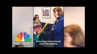 Watch Child Activists Confront Sen Dianne Feinstein On Climate Change  NBC News [upl. by Enirahtak]