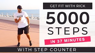 5000 Steps at home  FAST Walking Workout  Daily Workout At Home [upl. by Atinar]