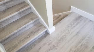 LifeProof Vinyl Flooring Stair Tread Installation  Home Depot Product [upl. by Mahau243]