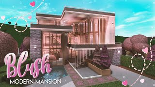 BLOXBURG Blush Modern Mansion  she speaks  House Build [upl. by Orianna757]