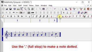 How to write music on Noteworthy composer  Notes  Staccatos  Rests [upl. by Ierdna]