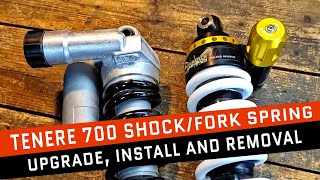 Tenere 700 Suspension Shock Fork Spring and Grease Install with Touratech [upl. by Cowen]