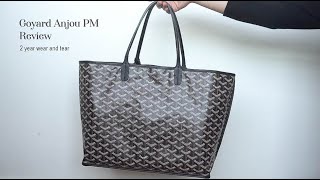 GOYARD  Anjou PM Review 2 Year Wear and Tear Reversible Tote [upl. by Dodie]